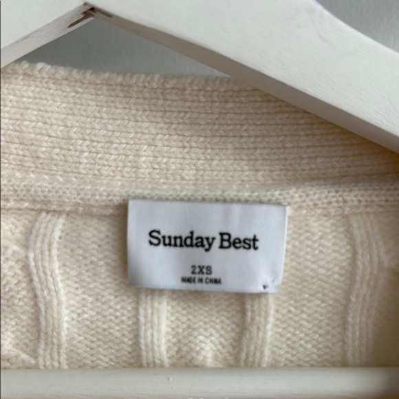 Aritiza Sunday Best Cream V-Neck Sweater - Picture 5 of 6